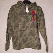 Abercrombie Kids Hoodie Size 13/14 Relaxed Fit Embroided Parrot Green New