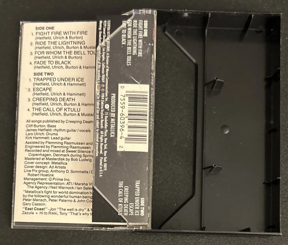 Metallica Ride The Lightning Cassette For Whom Bell Tolls Fade To Black Creeping - Image 3 of 4