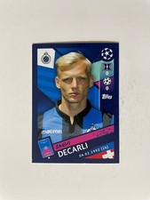 FIGURINA CHAMPIONS LEAGUE TOPPS 2018/19 CLUB BRUGGE DECARLI n 449 OTTIMA VELINA