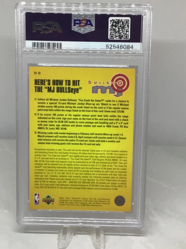 1997 Collectors Choice MJ Bullseye #B8 Michael Jordan PSA 8 (10 in all grades) - Image 2 of 2