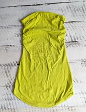 VS Moda International Size S Vintage Y2K Citron Green Ruched Tunic Tube Top