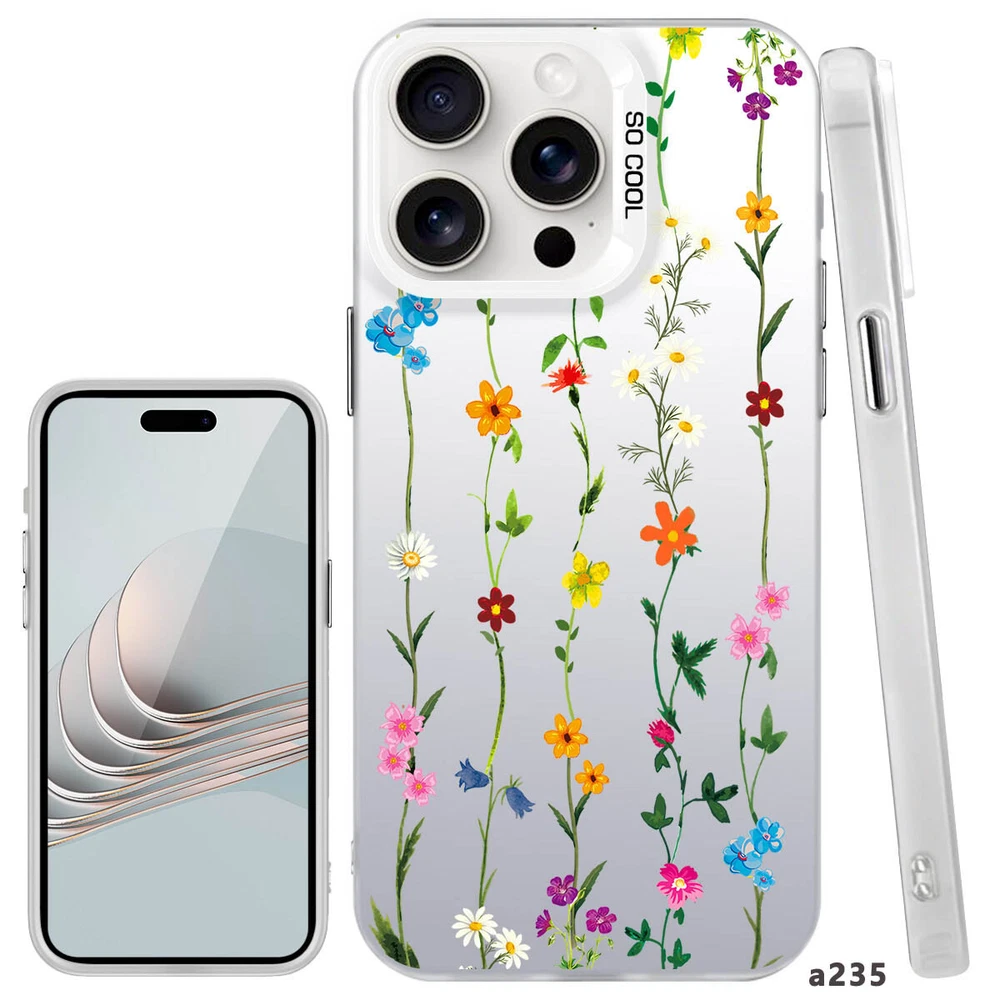 Floral Shockproof Phone Case for iPhone 15 Pro Max 14 16 Samsung S23 S24