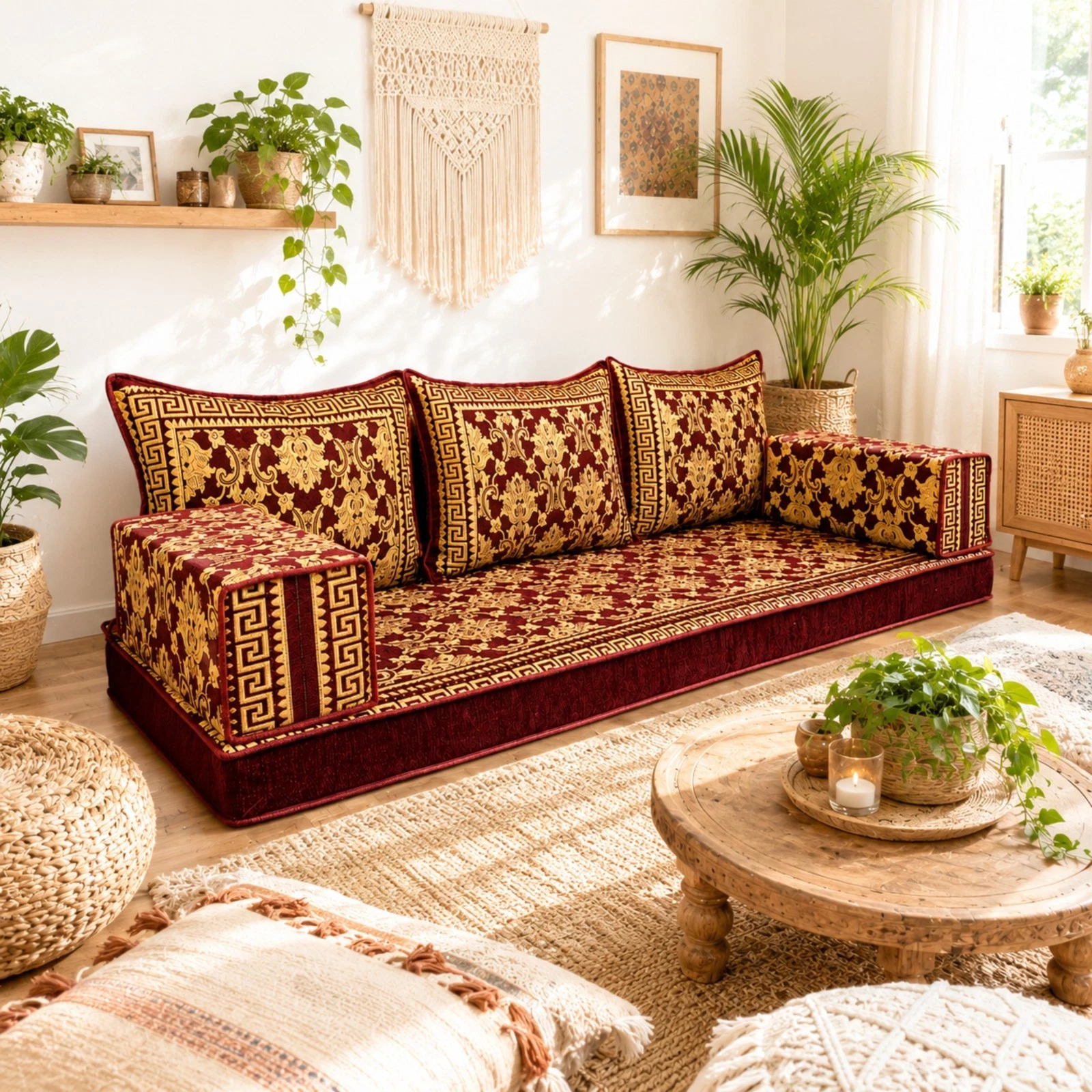Arabic MAJLIS Sofa Set | Moroccan Floor Sofa | HANDMADE Floor Cushions
Opens in a new window or tab