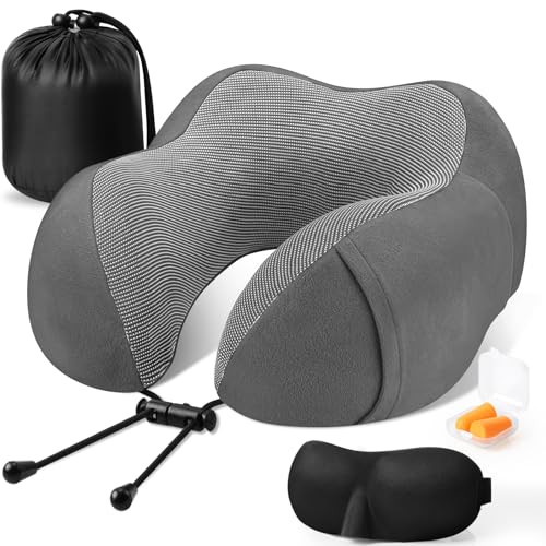 Premium Memory Foam Travel Neck Pillow for Ultimate Comfort & Support-image