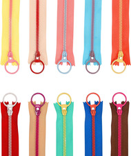 20Pcs Colorful Resin Zippers with Ring Pulls for DIY Tailor Sewing Craft Accesso