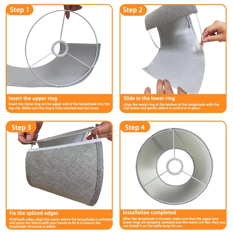 Set of 2 Small Empire Lamp Shades Dark Grey Linen Spider Fitter for Table Lamps - Image 2 of 4