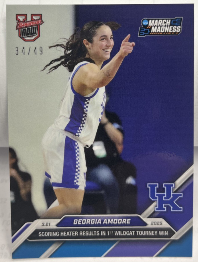 Georgia Amoore 2024-25 Topps Bowman U Now #93 1st Wildcat Tourney Win Blue #d/49