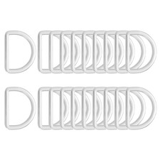 Metal D Ring Heavy Duty Welded D Rings Metal Buckle 7/9" Silver 20Pcs