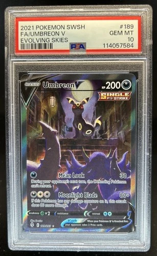 2021 Pokemon SWSH Evolving Skies Umbreon V #189/203 PSA 10 GEM MINT