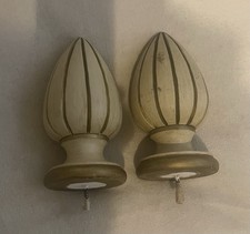 Antike patenierte Gardinenstangenendstück In Pinienform Groß Hochwertig