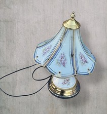 Vintage Floral Stained Glass Table Lamp - Cottagecore Style