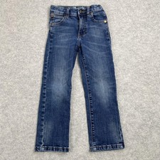 Wrangler Retro Slim Straight Jeans Youth 6 20x19 Blue Adjustable Waist
