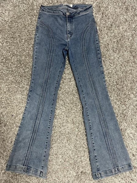 Women Queen Hearts Jeans Blue L