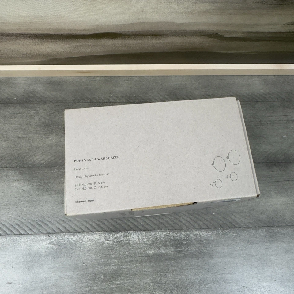 Juego de ganchos de pared West Elm Blomus Ponto multicolor/4 raspados leer nuevo en caja ob Foto 3 de 4
