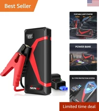 Portable Car Jump Starter 4150A, USB Power Bank & LED Flashlight Emergency Kit