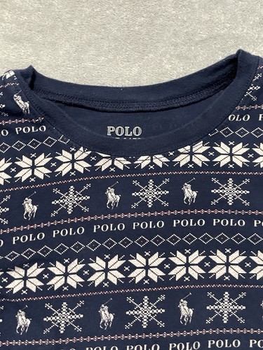 Polo Ralph Lauren Pajama Unisex Boys Girls Sz 12 Pony Jersey Sleep 2 PC Set READ - Picture 4 of 17