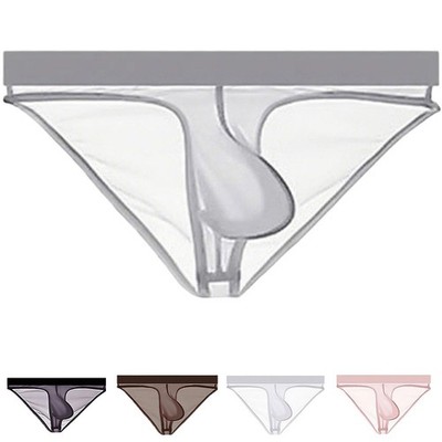 Mesh Slip für Herren komplett transparent Bulge Pouch Low Rise elastische Passf