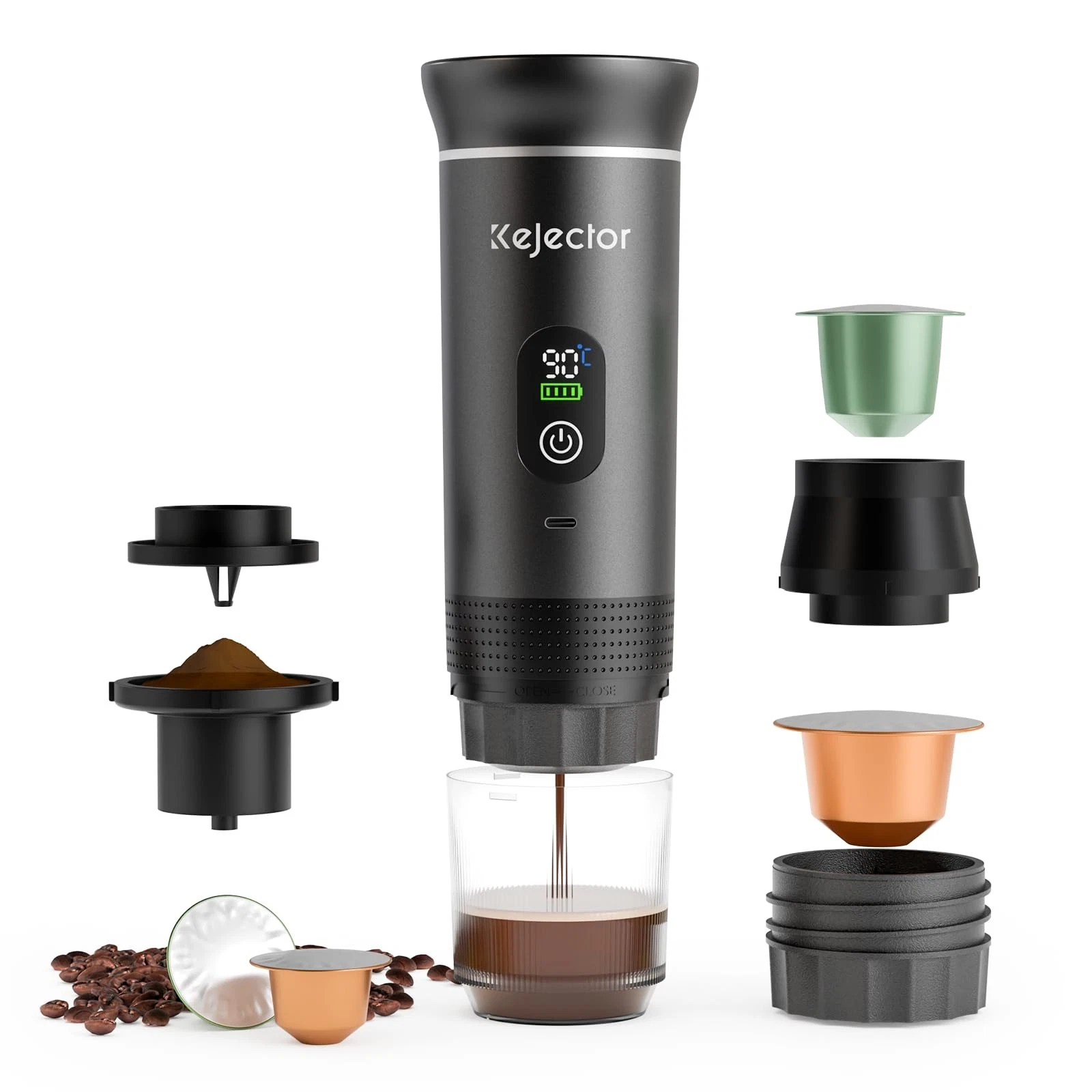 Portable Coffee Maker Espresso Machine Small Electric Battery Operated Coffee...