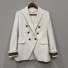 Veronica Beard Miller Dickey Jacket Size 4 Off White/ Gold Blazer