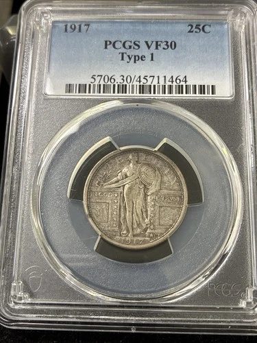 1917 STANDING LIBERTY QUARTER~PCGS VF 30~TYPE 1~