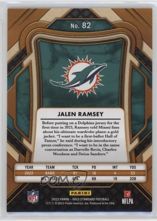 2023 Panini Gold Standard Violet /14 Jalen Ramsey #82 - Image 2 of 2