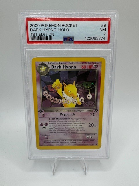 2000 Pokemon Team Rocket 1st Edition Holo #9 Dark Hypno PSA 7