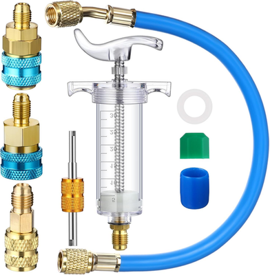 #ad Oil and Dye Injector Kit 1 4 SAE with SAE R134A Oil Injector R1234Yf Low Side Qu $30.56