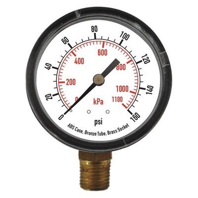 GRAINGER APPROVED 4FLW1 Pressure Gauge,Test,2-1/2 In 4FLW1