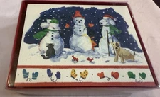 VTG Marcel Schurman Snowman & Critters Christmas Cards Boxed Set of 20 NOS