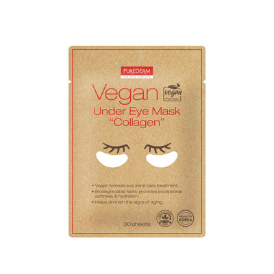Purederm Vegane Augenpads mit Kollagen, 30 Stück, intensive Pflege