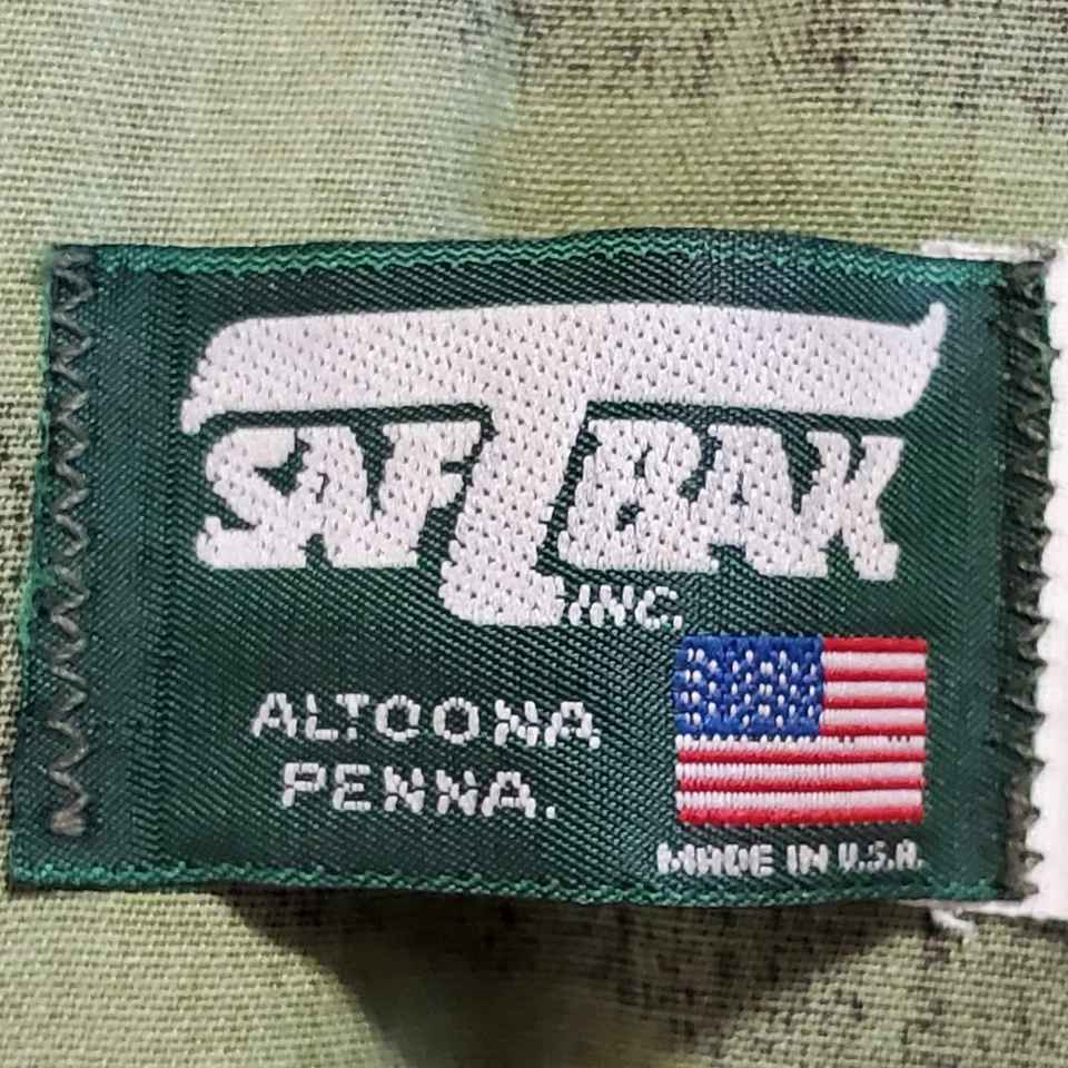 Vintage Hunting Vest Camo Saf T Bak Made In USA XL Adjustable Pockets Pouch - Image 2 of 4