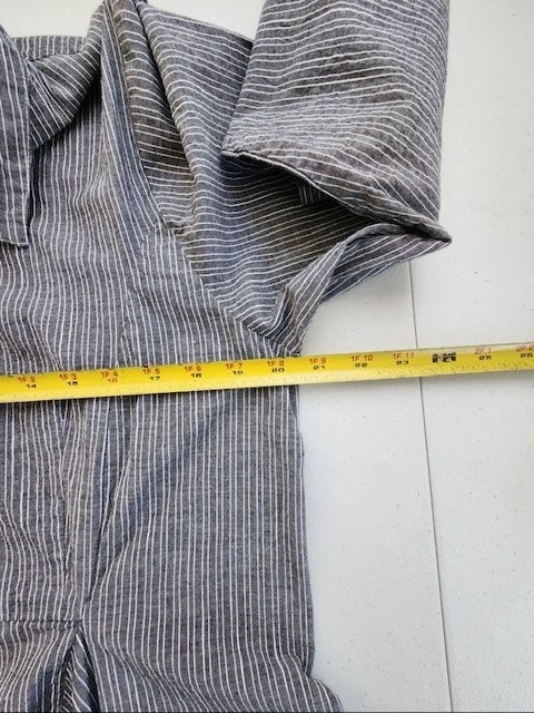 Vestido Camisa Tulipán Mujer Mediano Rayas Botón Delantero Manga Larga Asimétrico Foto 4 de 4