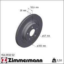 2x Zimmermann 150.2932.52 Bremsscheibe f�r BMW MINI 2 X1 COUNTRYMAN CLUBMAN F45