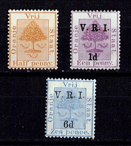 Orange Free State. South Africa 1868-94 1/2p, 1p on 1p, 6d on 6p MH