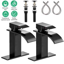 1/2PCS Waterfall Bathroom Basin Sink Faucet Single Handle Hole Vanity Mixer Tap