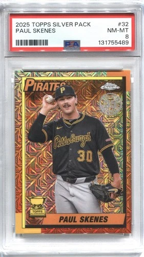 2025 Topps Chrome Paul Skenes Silver Pack Mojo Rookie Gold Cup Pirates PSA 8