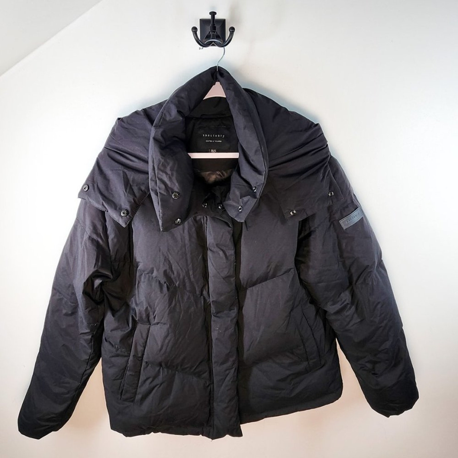 Sanctuary Black Puffer Coat Size Medium
