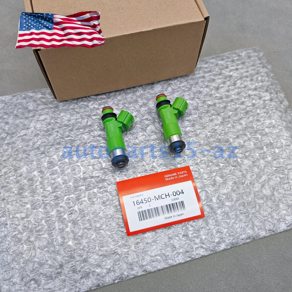 OEM Set of 2 Fuel Injectors for Honda VTX1800 2002-2008 16450-MCH-004 USA Foto 3 de 4