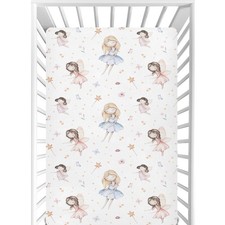 CaTaKu Fairytale Princess Mini Crib Sheets for Girls Boys - Snug Fit, Soft Fabri