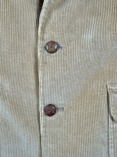 Brookford cappotto sportivo vintage velluto a coste 44L ecopelle scamosciata toppa gomito marrone blazer difetto - Foto 5 di 12