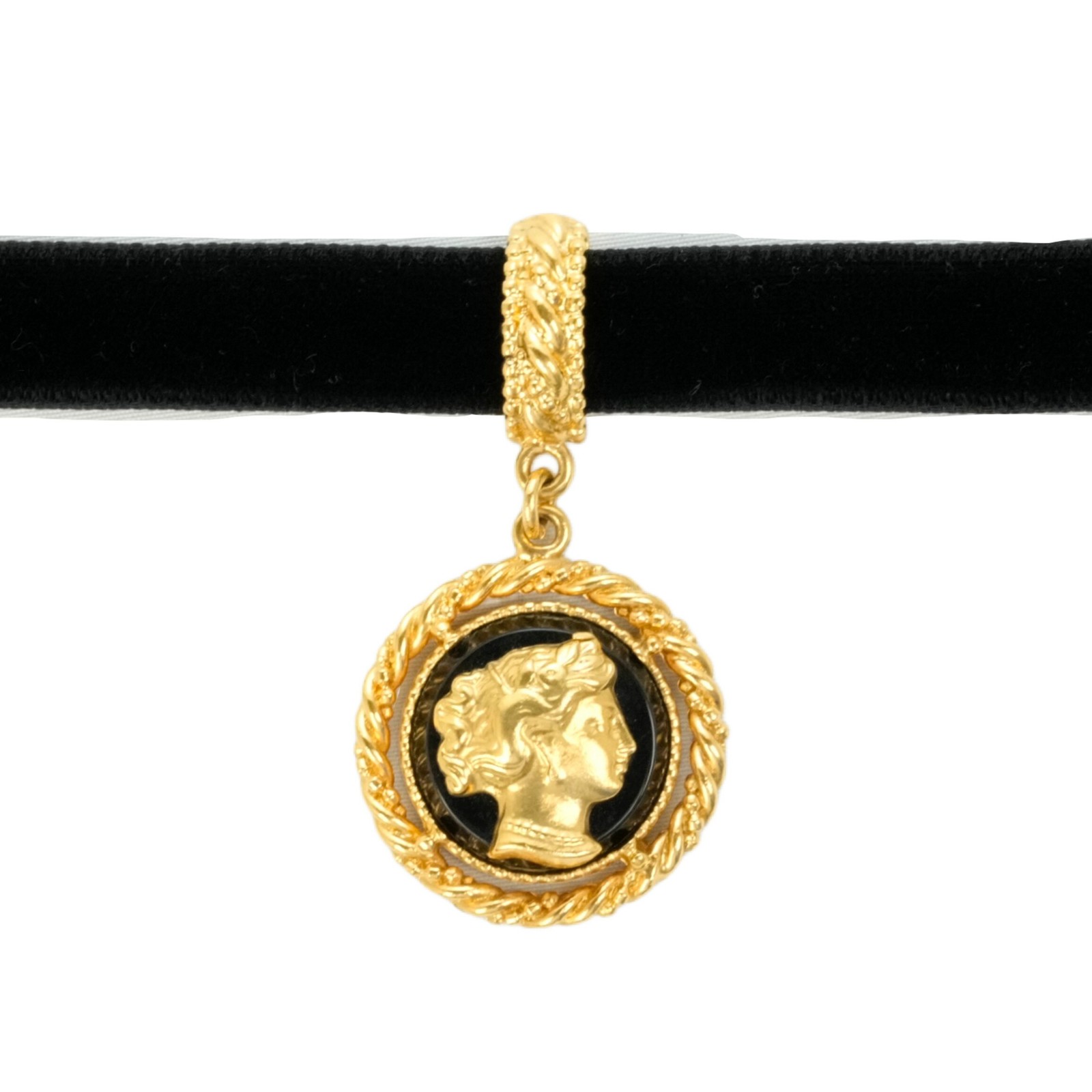 Collana YVES SAINT LAURENT YSL oro nero top 2 1 cm x 3 5 cm accessori donna