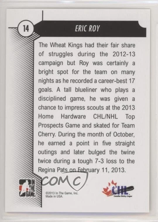 2013 ITG Draft Prospects Eric Roy #14 - Image 2 of 2