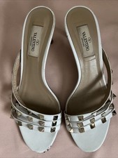 Rockstud Valentino White Leather Summer Slide...