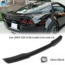 Rear Trunk Wing Spoiler For 2005-2013 Corvette C6 ZR1 Extended Style Gloss Black
