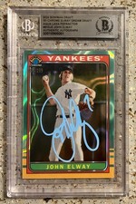 GEM! John Elway AUTO SIGNED 2024 Bowman Chrome Aqua Lava Refractor /199- BGS COA