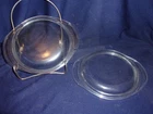 2 Clear Glass Pyrex 682-C Tab handle 6.75 x 8.25 Casserole Bowl Lids