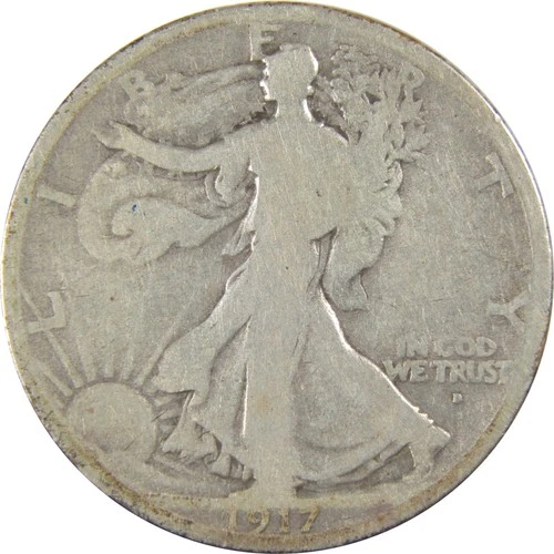 1917 D Obverse Liberty Walking Half Dollar G Good Silver SKU:I23752