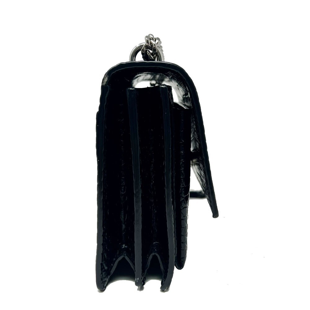 SAINT LAURENT YSL Sunset Borsa in pelle in rilievo coccodrillo medio con cinturino catena a tracolla