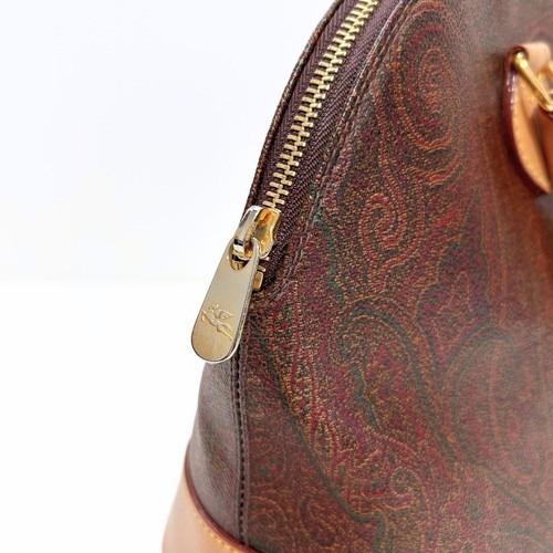 ETRO Paisley Pattern 2way Hand Bag Shoulder Bag Crossbody Brown - Picture 13 of 19