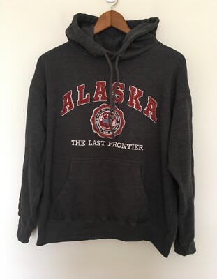 Prairie Mountain Alaska The Last Frontier Adult M Sweatshirt Hoodie  Embroidered